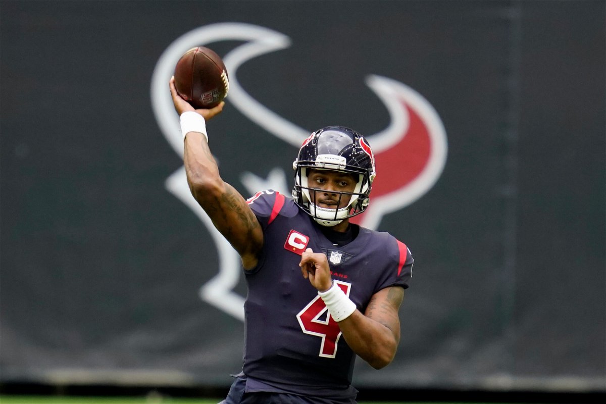 <i>Matt Patterson/AP/FILE</i><br/>NFL quarterback Deshaun Watson is facing a possible suspension from the league for his alleged conduct and a civil lawsuit has been filed against the Houston Texans for allegedly enabling his 