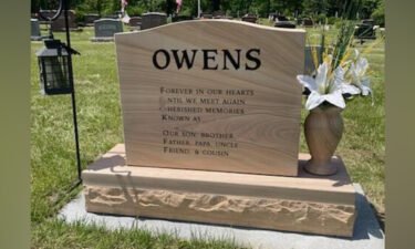 Steven Paul Owens' headstone in Polk features a profane message hidden in the first letter of each line. CNN has blurred a portion of this image.