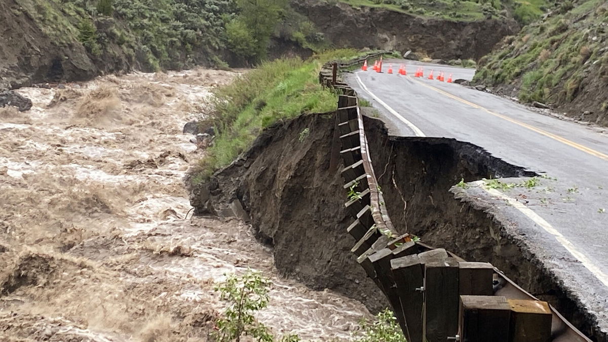 <i>NPS</i><br/>High water levels in the Gardner River alongside the North Entrance Road in Yellowstone National Park.