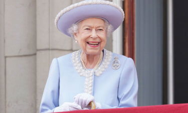 Queen Elizabeth II watches from the balcony during the Trooping the Color ceremony at Horse Guards Parade in London