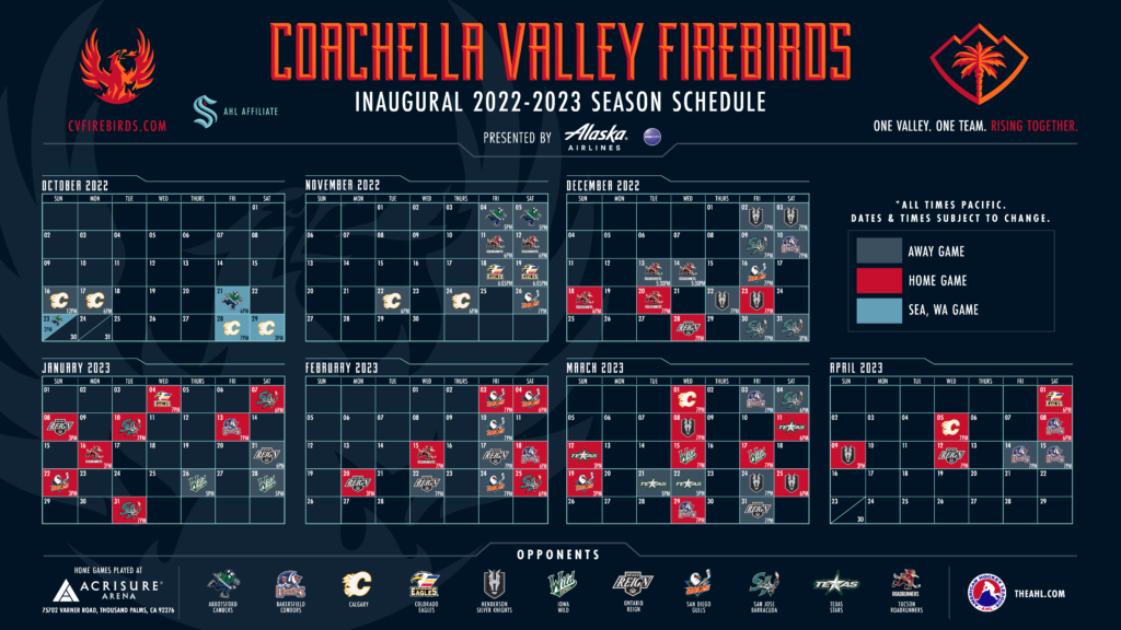 Downloadable Schedule - Coachella Valley Firebirds