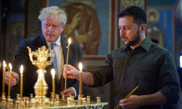 Volodymyr Zelenskyy and Boris Johnson visited St. Michael's Golden-Domed Monastery in Kiev