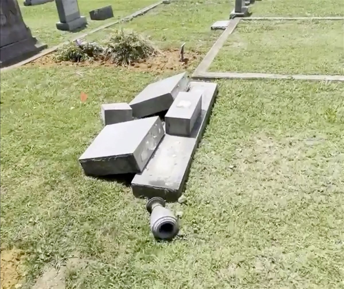 <i>Lebanon Police Department</i><br/>Details of some of the headstone damage.