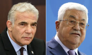 Israeli Prime Minister Yair Lapid (L) and Palestinian Authority President Mahmoud Abbas (R) spoke by phone for the first time in years.