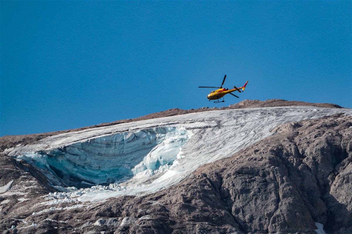 <i>Pierre Teyssot/AFP/Getty Images</i><br/>A glacier collapsed on the mountain of Marmolada