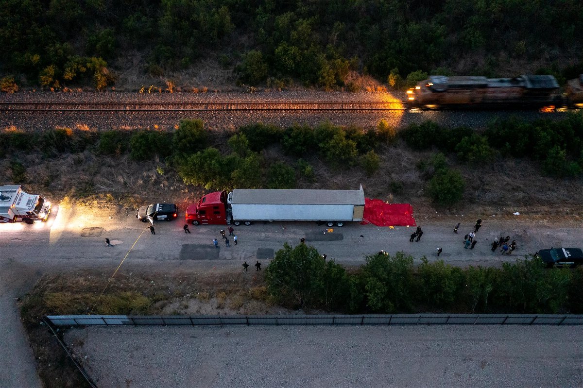 <i>Jordan Vonderhaar/Getty Images</i><br/>Four men have been indicted in connection with the smuggling operation that left 53 migrants dead after they were trapped in the back of a semitruck in San Antonio