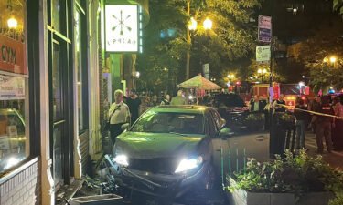 At least six people were injured Friday night after a car jumped the curb in Chicago's North Wells Street.
