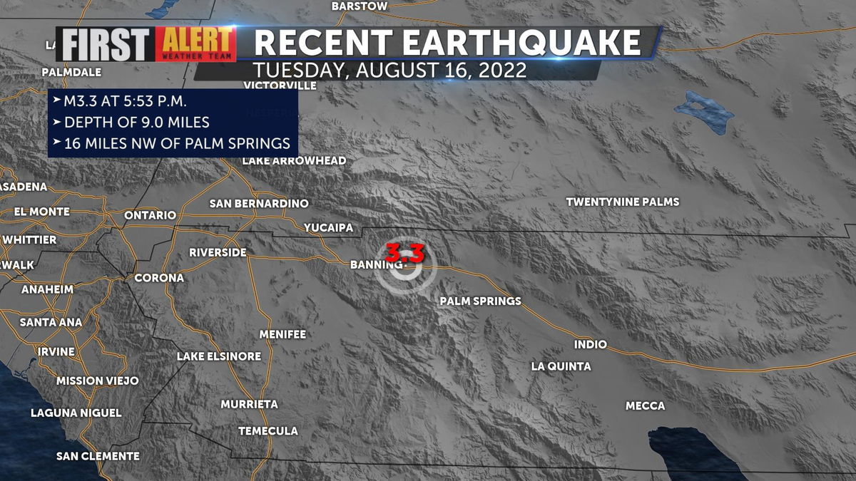 M3.3 earthquake struck near Cabazon