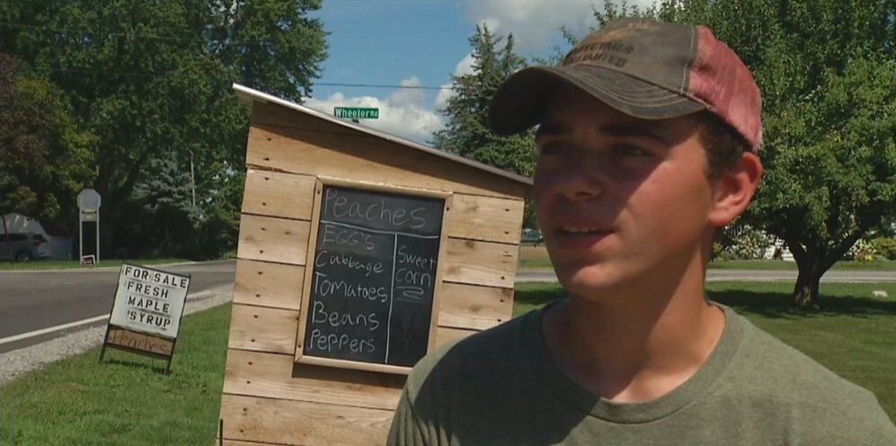 <i>WNEM</i><br/>Jacob Geno's veggie stand was cleaned out by thieves several times in the past few weeks
