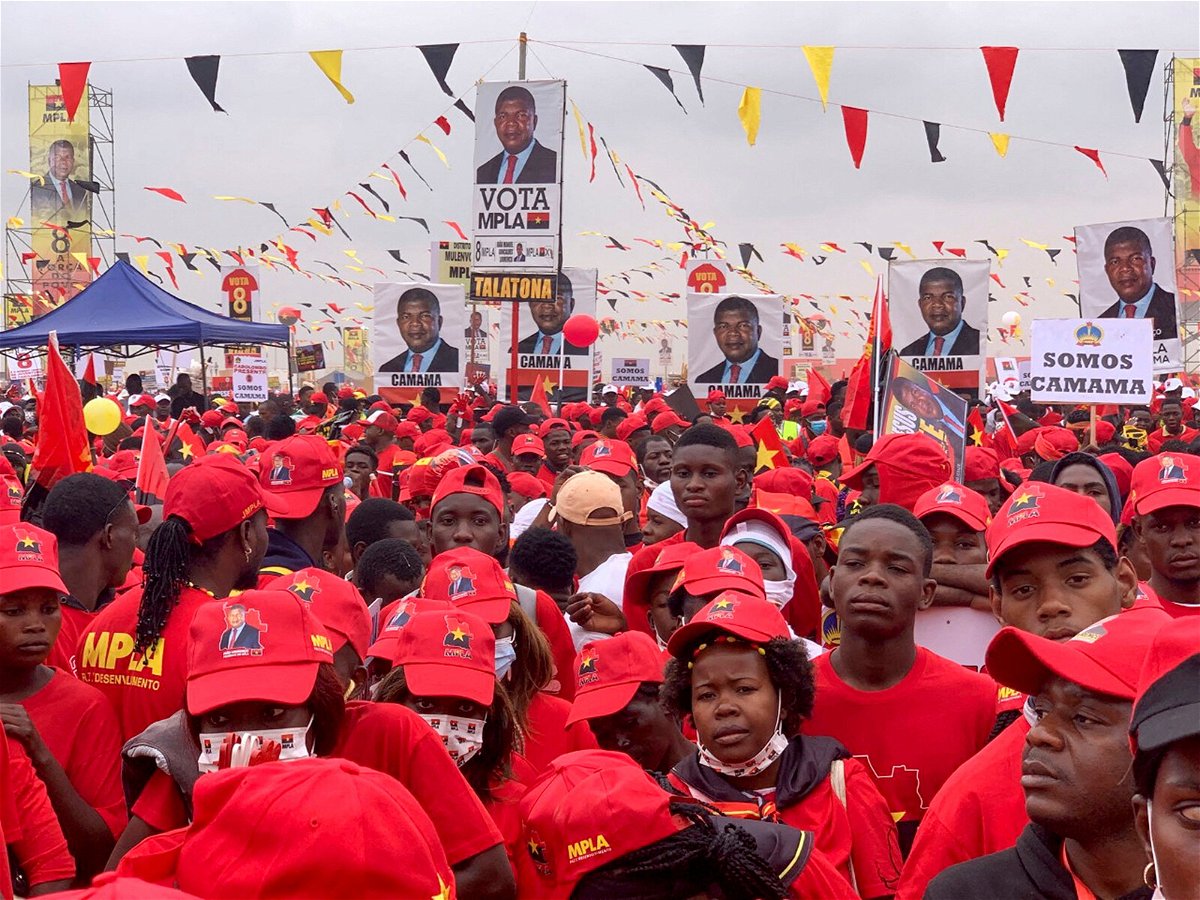 <i>Miguel Pereira/REUTERS</i><br/>Voters in the oil-rich African nation of Angola will go to the polls on August 24 to decide who will lead the country. Supporters of Angola's president and leader of the ruling MPLA Joao Lourenco attend their party's rally in Camama on August 20.