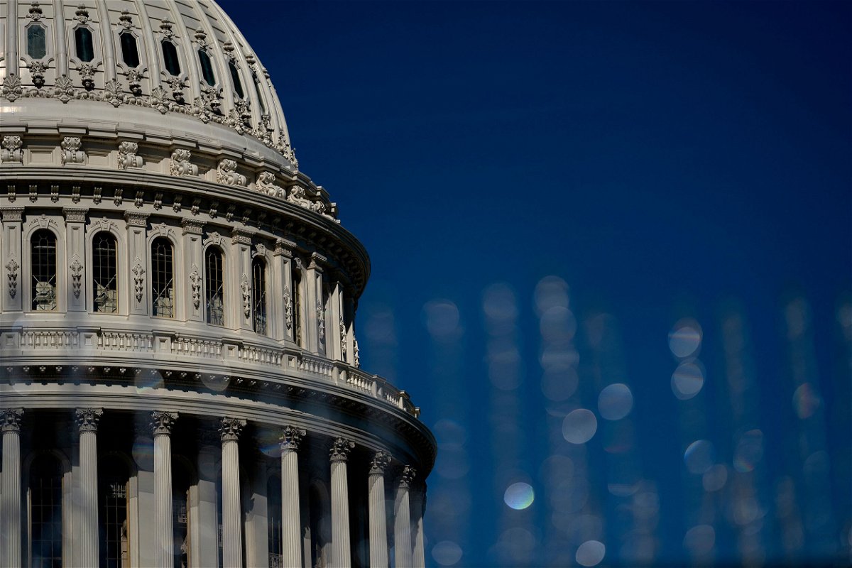 <i>Stefani Reynolds/AFP/Getty Images</i><br/>The US Capitol is seen here on June 28. Democrats' push to advance their energy and health care bill is likely headed for a procedural speed bump known in Washington as a 