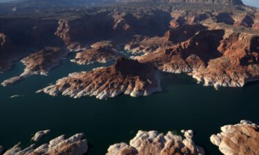 Lake Powell is seen in an aerial view in June of 2021