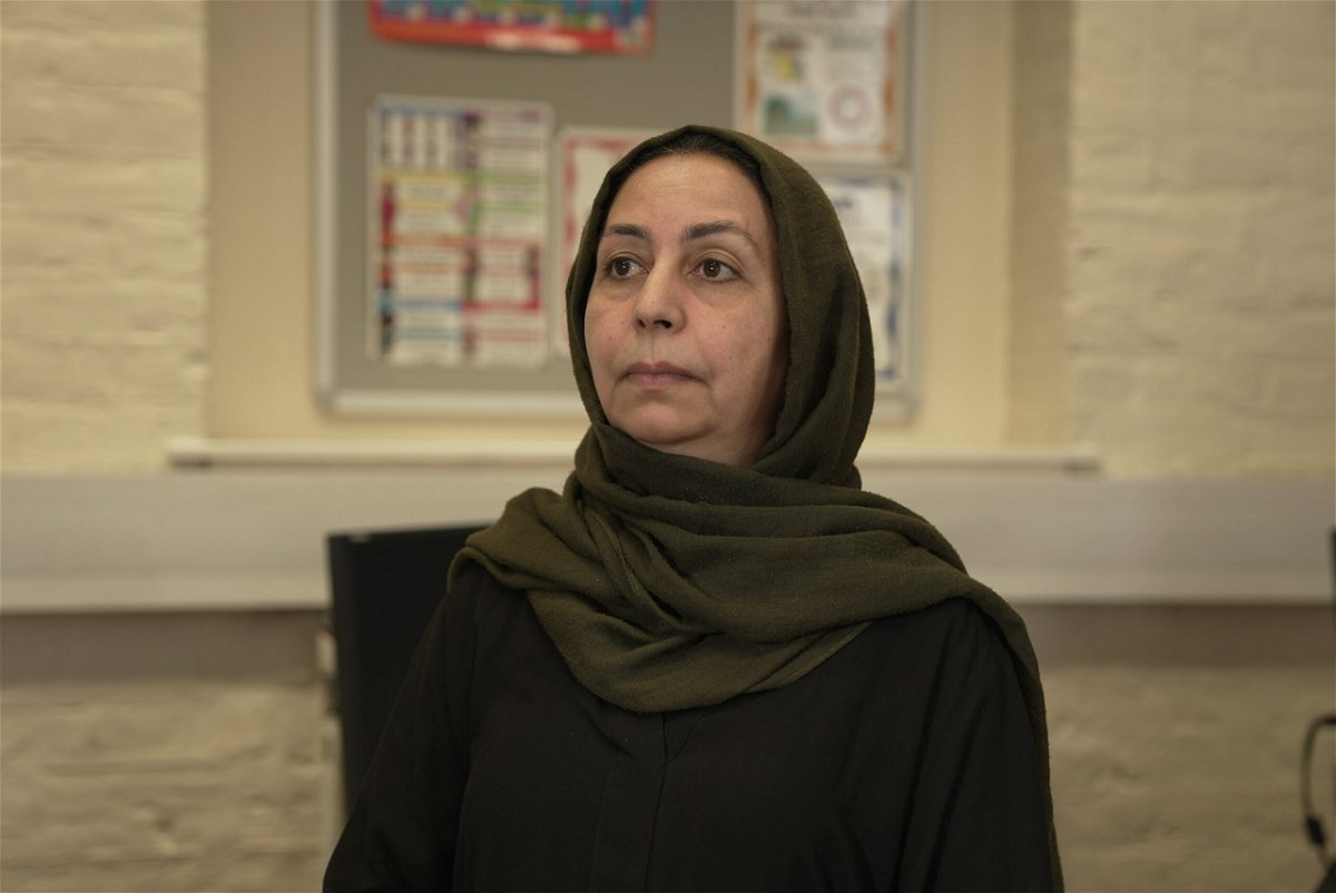 <i>William Bonnett/CNN</i><br/>Judge Fawzia Amini at the adult learning center in London where she is learning English.