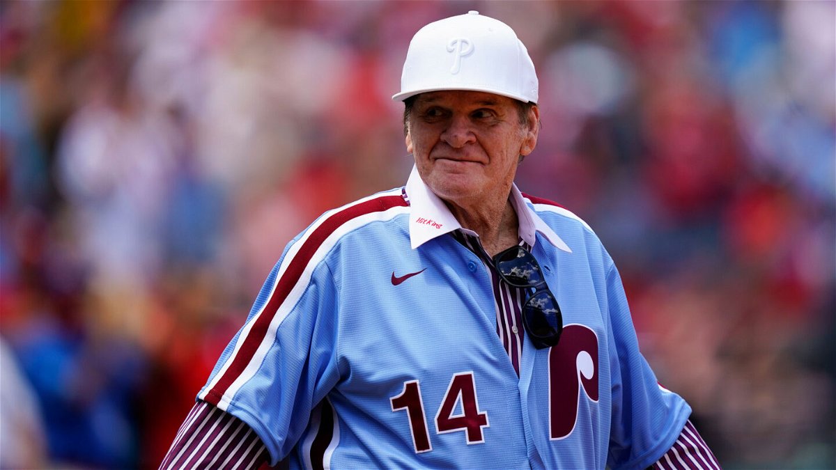 <i>Matt Rourke/AP</i><br/>Former Philadelphia Phillies player Pete Rose during an alumni day event before a game between the Phillies and the Washington Nationals on August 7.