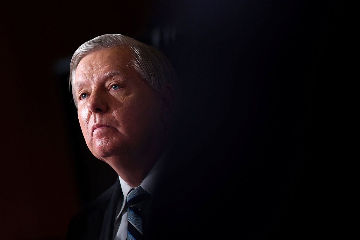 <i>Kevin Dietsch/Getty Images</i><br/>Sen. Lindsey Graham continued to argue in a court filing August 30 that a Fulton County subpoena for his testimony in the investigation into plots to illegally influence Georgia's 2020 election results should be quashed or heavily limited in scope.