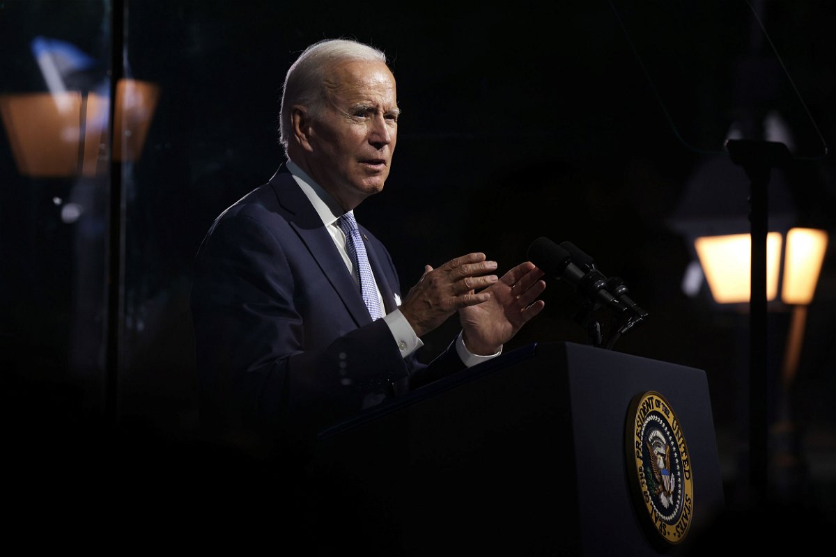 The Biden administration is largely downplaying President Joe Biden's comments declaring the coronavirus pandemic "over." Biden is pictured here in Philadelphia on September 1.
