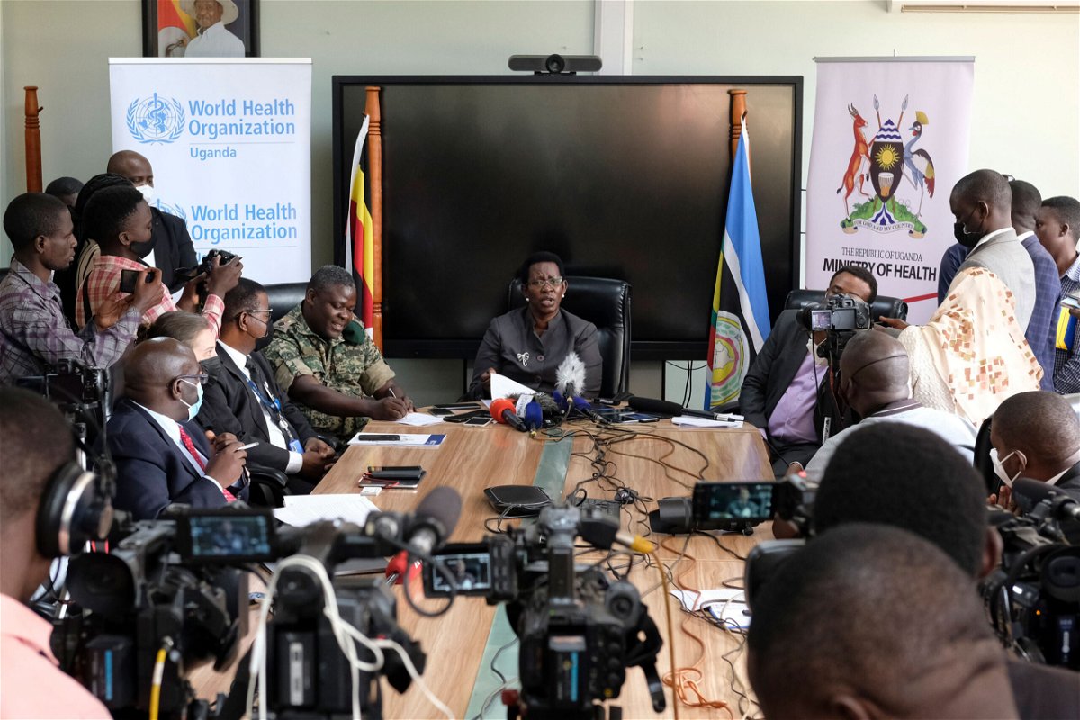 <i>Hajarah Nalwadda/AP</i><br/>Uganda declared an outbreak of Ebola after a case of the rare Sudan strain was confirmed in the country. Secretary of the Ministry of Health Diana Atwine