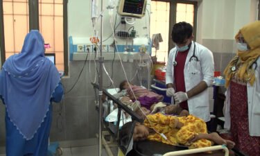 Children receive treatment at Mother and Child Healthcare Hospital in Pakistan's Sindh province.