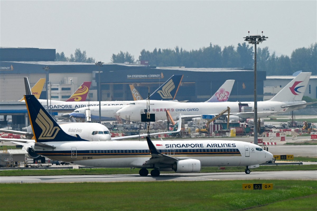 <i>ROSLAN RAHMAN/AFP/AFP via Getty Images</i><br/>Two air force fighter jets escorted a Singapore Airlines plane traveling from San Francisco to Changi Airport after a passenger made a hoax bomb threat.