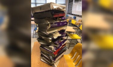 Tattered text books and poor school conditions were one of the reasons some teachers in Oklahoma protested in 2018.