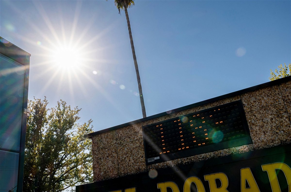 <i>David Paul Morris/Bloomberg/Getty Images</i><br/>Extreme heat in California has left Twitter without one of its key data centers. A temperature sign at an El Dorado Savings Bank during a heatwave in Sacramento is seen here on September 6.