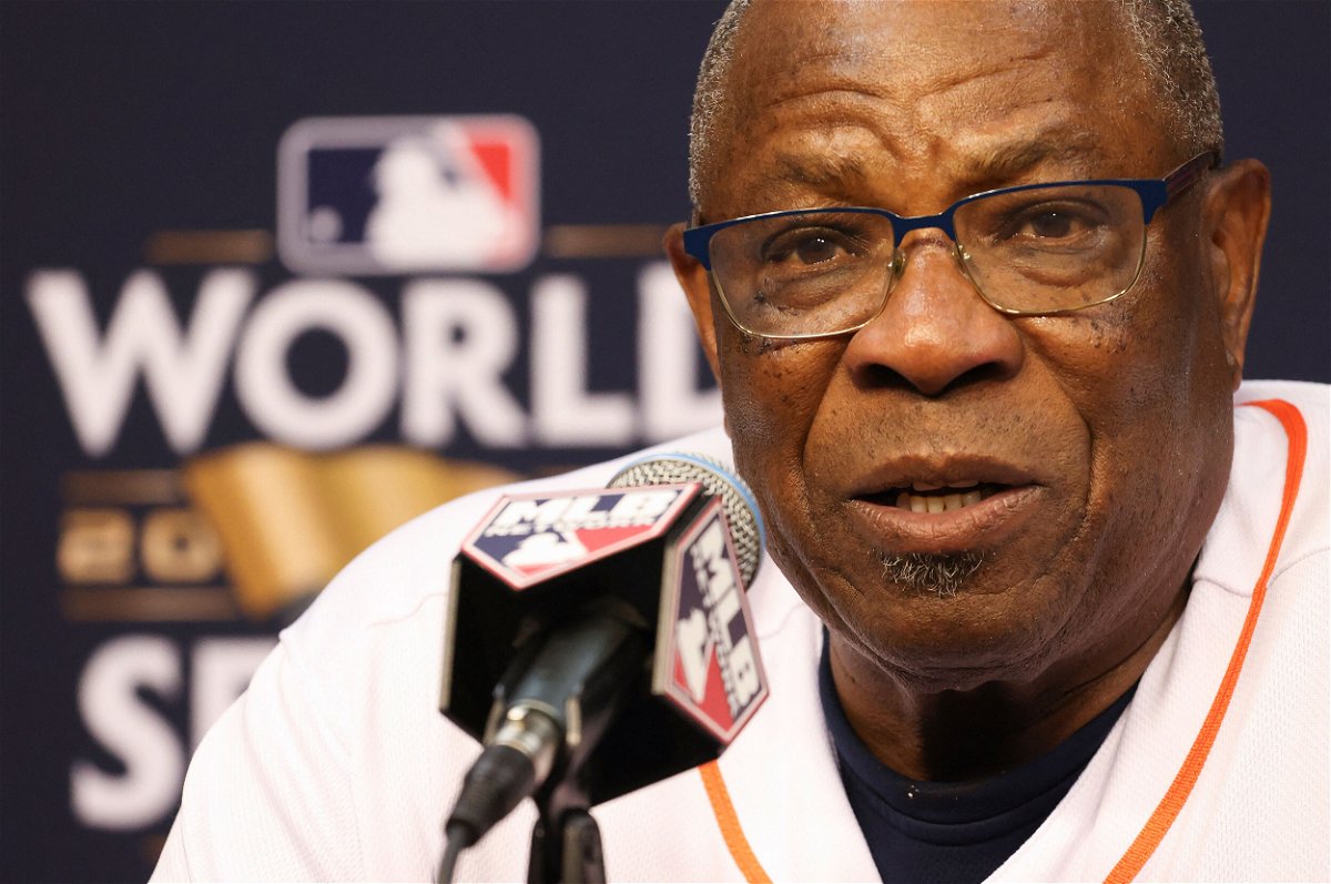<i>Thomas Shea/USA Today Sports</i><br/>Houston Astros Manager Dusty Baker answers questions from the press at Minute Maid Park on October 27. Baker said it 