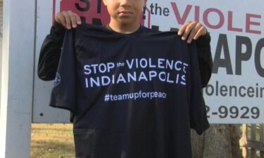 Students will wear black T-shirts that say "Stop the Violence" on the front and "Hoosiers for Good" on the back.