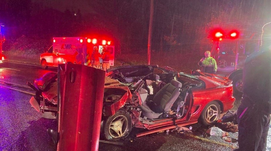 <i>Portland Fire & Rescue via KPTV</i><br/>One person was injured in a head-on crash in northeast Portland early Wednesday morning. At about 5:44 a.m.