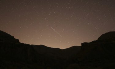 A Leonid meteor streaks across the sky over Ankara