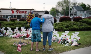 Buffalo Tops supermarket shooter is expected to plead guilty to state charges next week. People gather at a memorial outside of Tops market in Buffalo