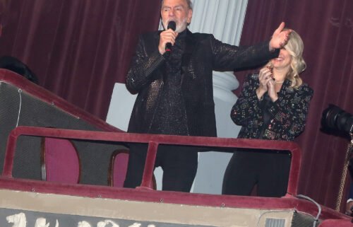 Neil Diamond sings 'Sweet Caroline' at the opening night of the new Neil Diamond musical "A Beautiful Noise" on Broadway at The Broadhurst Theater on Sunday.