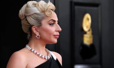 Lady Gaga is pictured here on the red carpet at the 64th Annual Grammy Awards in Las Vegas on April 3.