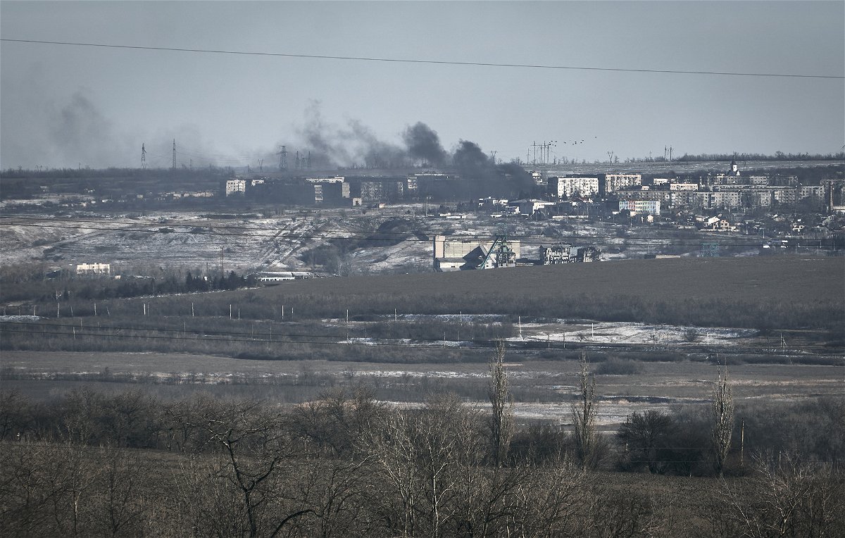 <i>Libkos/AP</i><br/>Russia claims on Friday that its forces have taken Soledar after weeks of fierce fighting. Smoke here rises after shelling in Soledar on Wednesday.