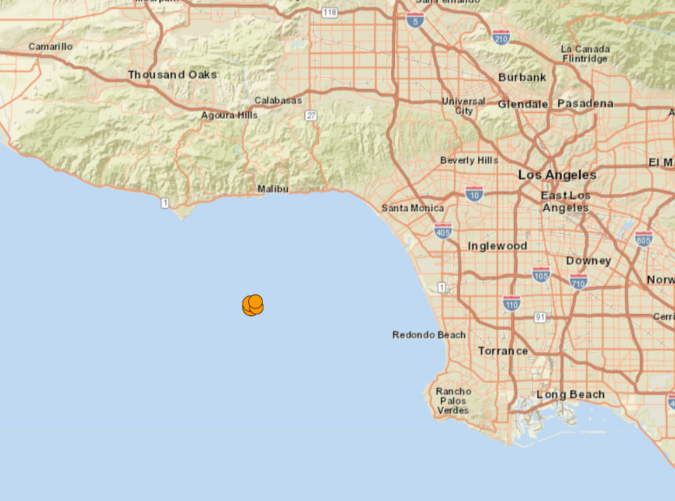 A 4.2 magnitude earthquake strikes off Malibu coast, with aftershocks