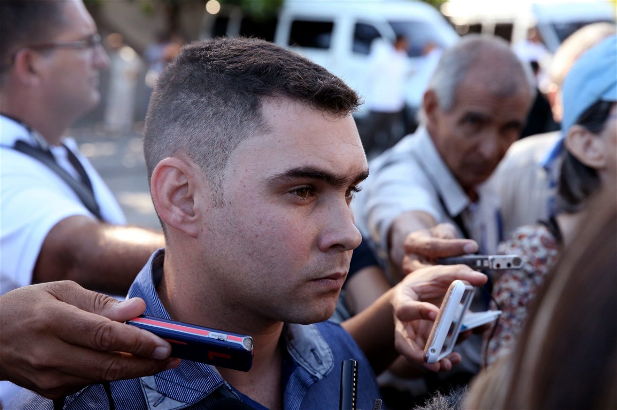 <i>Carlos Garcia Rawlins/Reuters</i><br/>Elian Gonzalez speaks to the press in Havana