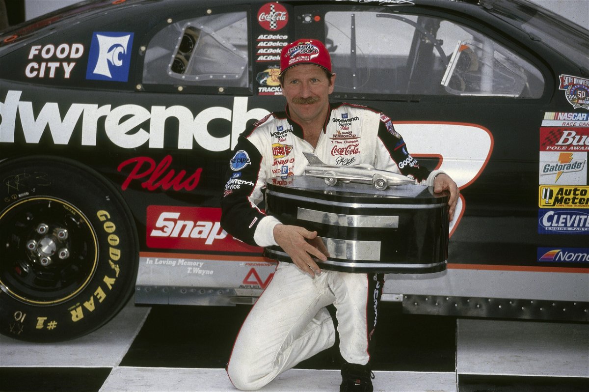 <i>George Tiedemann/Sports Illustrated/Getty Images</i><br/>Dale Earnhardt victorious in victory lane after winning the 1998 Daytona 500.