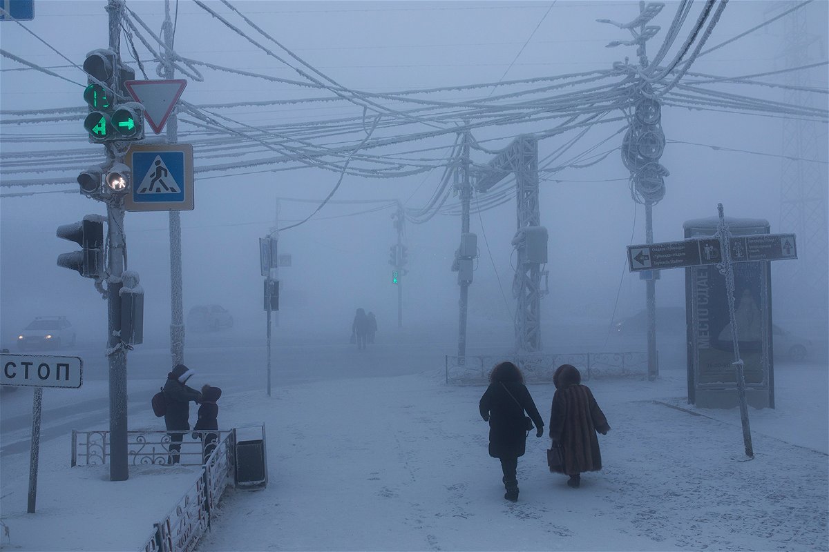 <i>Alewxei Vasilyev/AP</i><br/>A frozen street in Yakutsk