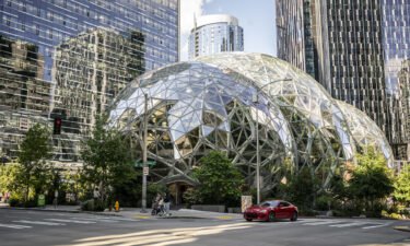 The exterior of The Spheres are seen at the Amazon.com Inc. headquarters on May 20