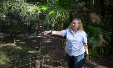 Carole Baskin walks the property at Big Cat Rescue in Tampa