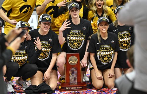 Caitlin Clark starred for the Iowa Hawkeyes in their win against the Louisville Cardinals in the Elite Eight.