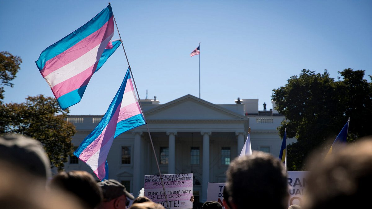 <i>Sarah Silbiger/The New York Times/Redux</i><br/>President Joe Biden marks International Transgender Day of Visibility on Friday by blasting Republicans targeting trans youth. Pictured is a transgender rights protest outside of the White House in Washington in 2018.