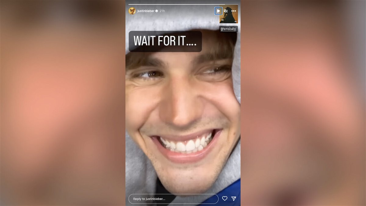 <i>From Justin Bieber/Instagram</i><br/>Justin Bieber smiles in a video shared to his Instagram story on March 15.