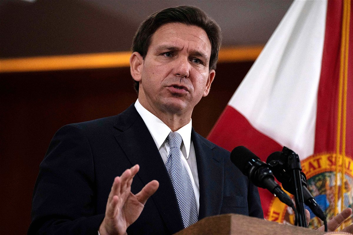 <i>Cheney Orr/AFP/Getty Images/FILE</i><br/>The administration of Gov. Ron DeSantis this month quietly proposed extending Florida's controversial prohibition on classroom instruction related to sexual orientation and gender identity to all grades. DeSantis is seen here in Tallahassee on March 7.