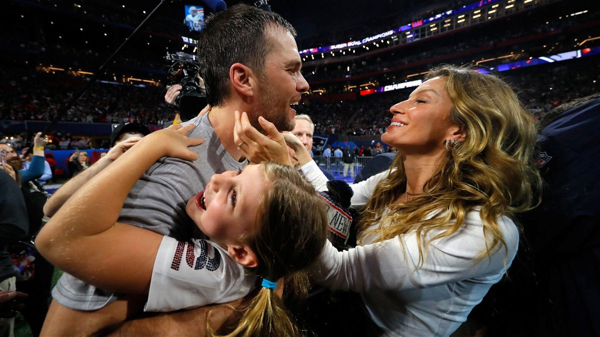 <i>Kevin C. Cox/Getty Images</i><br/>Tom Brady and Gisele Bündchen after the Super Bowl LIII in 2019.