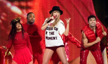 Taylor Swift on stage for the opening night of her "Eras Tour" in Arizona on March 17.