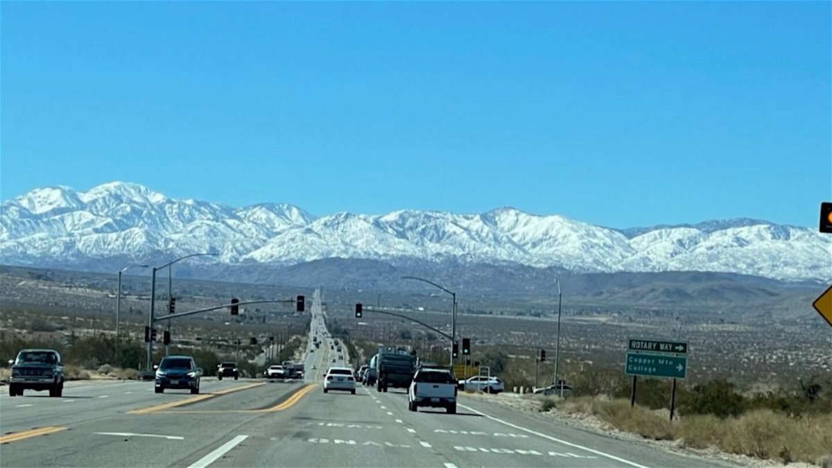 Snow covered Mt. San Gorgonio’ taken from Hwy 62 in 29 Palms on March 2, 2023