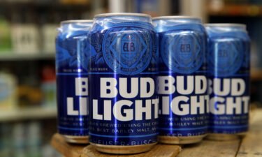 Cans of Bud Light beer are seen in Washington