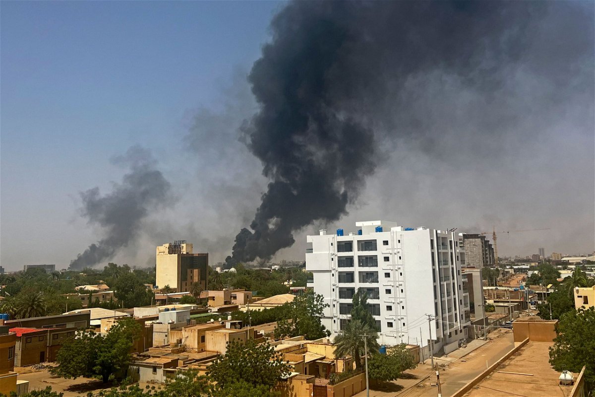 <i>AFP/Getty Images</i><br/>Smoke billows above residential buildings in Khartoum