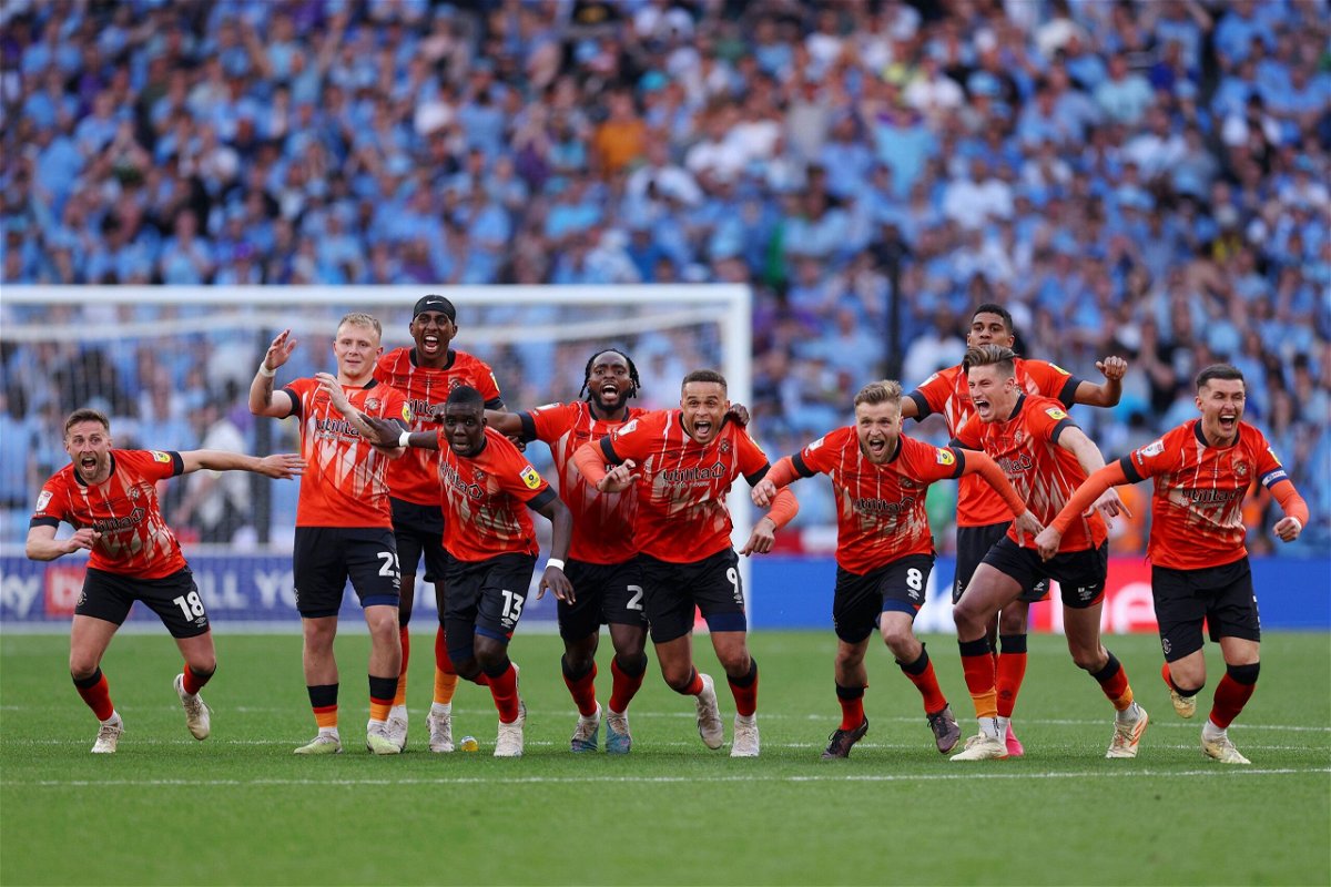 <i>Richard Heathcote/Getty Images</i><br/>Luton's players scored all six of their penalties in the shootout.