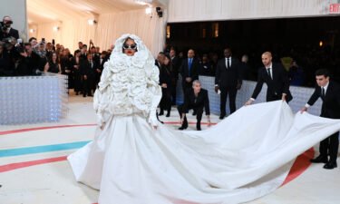 Rihanna attends the 2023 Met Gala celebrating "Karl Lagerfeld: A Line Of Beauty."